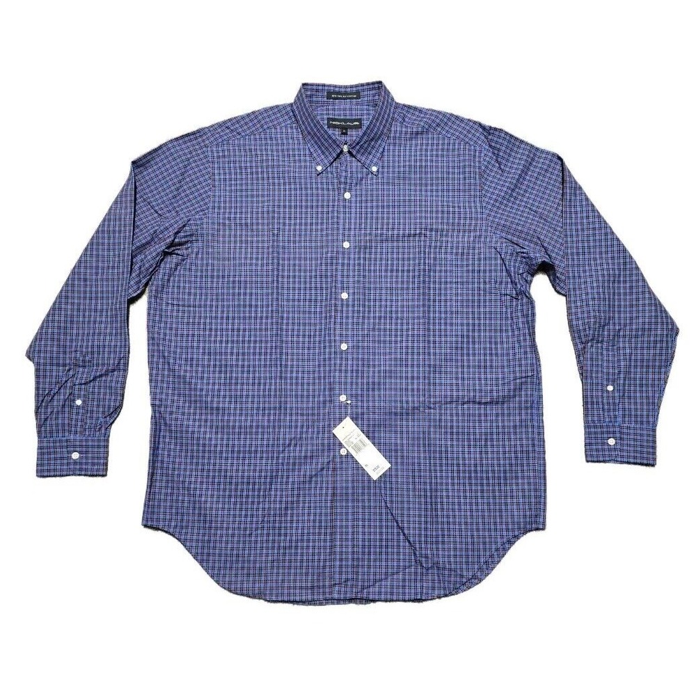 NWT Jack Nicklaus Button Up Shirt Mens XL Plaid Long‎ Sleeve